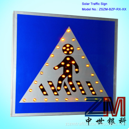 Solar powered crossing pedestrian Traffic Sign